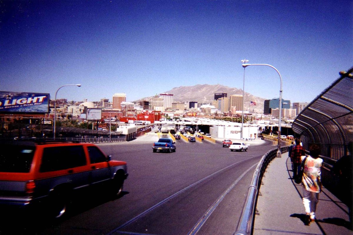 The Paso del Norte port of entry connecting El Paso, Texas with Ciudad Juarez, Mexico